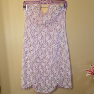 Lace & Tulle Halter Chemise - Soft Pink - Vintage